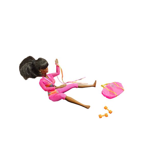 Vintage 1993 Gymnast Barbie Doll Bend & Move Body - African American - Rare - Picture 5 of 15